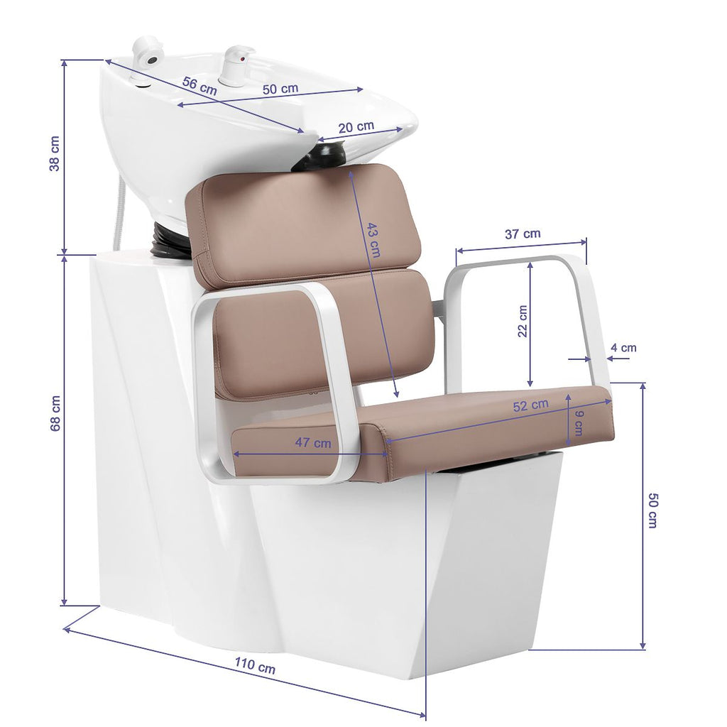 Gabbiano Porto frisørvask hvit beige